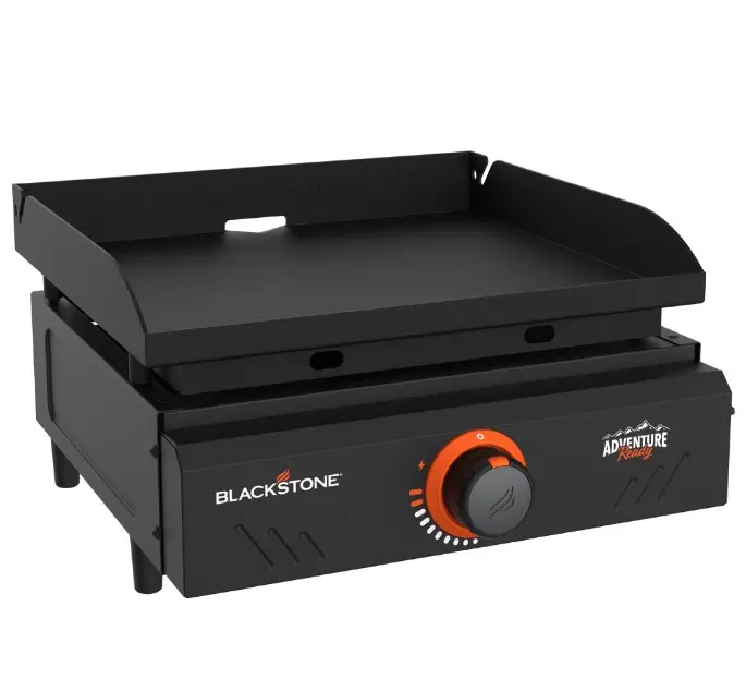 Blackstone Adventure Ready Outdoor Griddle, 17 Inch Single-Burner Portable Flat Top Grill, Black