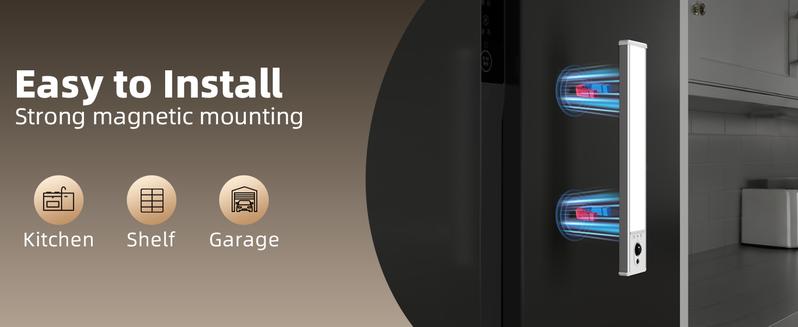 EZVALO Under Cabinet Lights, Motion Sensor Light Indoor, 2400mAh USB Rechargeable LED Closet Lights with Remote, Timer, Dimmable Magnetic Installation Lighting for Kitchen, Wardrobe, Cupboard, Pantry, Hallway, Garage, Stairs, Valentine's Day Gift