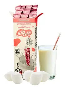 Milk Flavoring 10 Straws, MARSHMALLOW flavor straws, Low Sugar, Kid-Approved Fun, No Artificial Flavors or Colors, Works with Any Milk, Perfect for Lunchboxes & Gifting, Flavored milk, Healthy snack for kids, strawberry milk