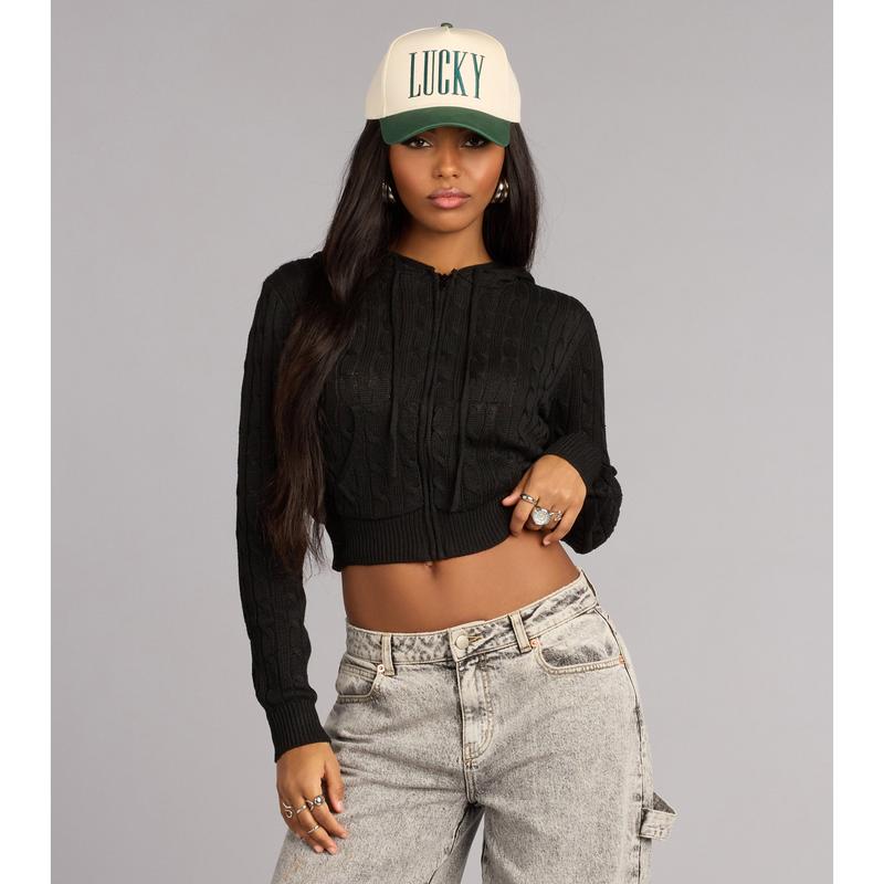 Cozy Girl Era Crop Hoodie Sweater