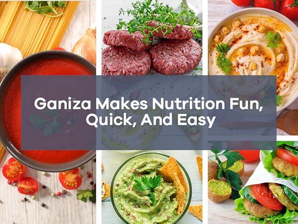 Ganiza Food Processor with 8 Cup Glass Bowls & 8 Cup Stainless Steel 2-Speed Food Chopper Meat Grinder Upgraded Button & Smart Overheat Protection Light - Includes Clean Brush 2 Sets of Blades
