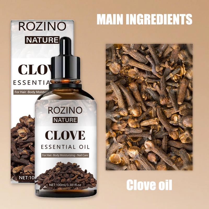ROZINO Nature Clove Essential Oil - Unisex Hair & Body Care - 100ml Natural Aromatherapy Oil for Skin & Hair