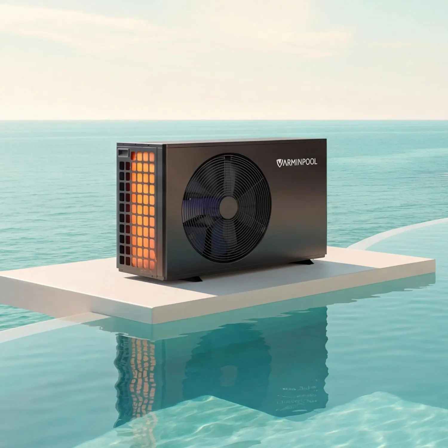 VARMINPOOL 30,000 BTU Pool Heat Pump - 120V Smart Inverter for Up to 8000-Gallon Above Ground Pools, WiFi Control, Titanium Heat Exchanger, Galvanized Steel, 110-120V/60Hz, Easy Setup, 18-Foot Diameter Fit, 90.4 lbs, Built to Last