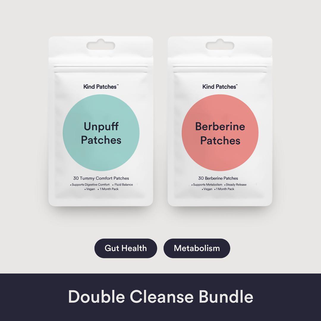 Kind Patches Double Cleanse Bundle, 30 Unpuff Patches+30 Berberine Patches, Support Healthy Gut, Debloating, Digestive Comfort, Steady Release, Vegan Kind Patches Double Cleanse Bundle, 30 Unpuff Patches+30 Berberine Patches, Support Healthy Gut, Debloating, Digestive Comfort, Steady Release, Vegan