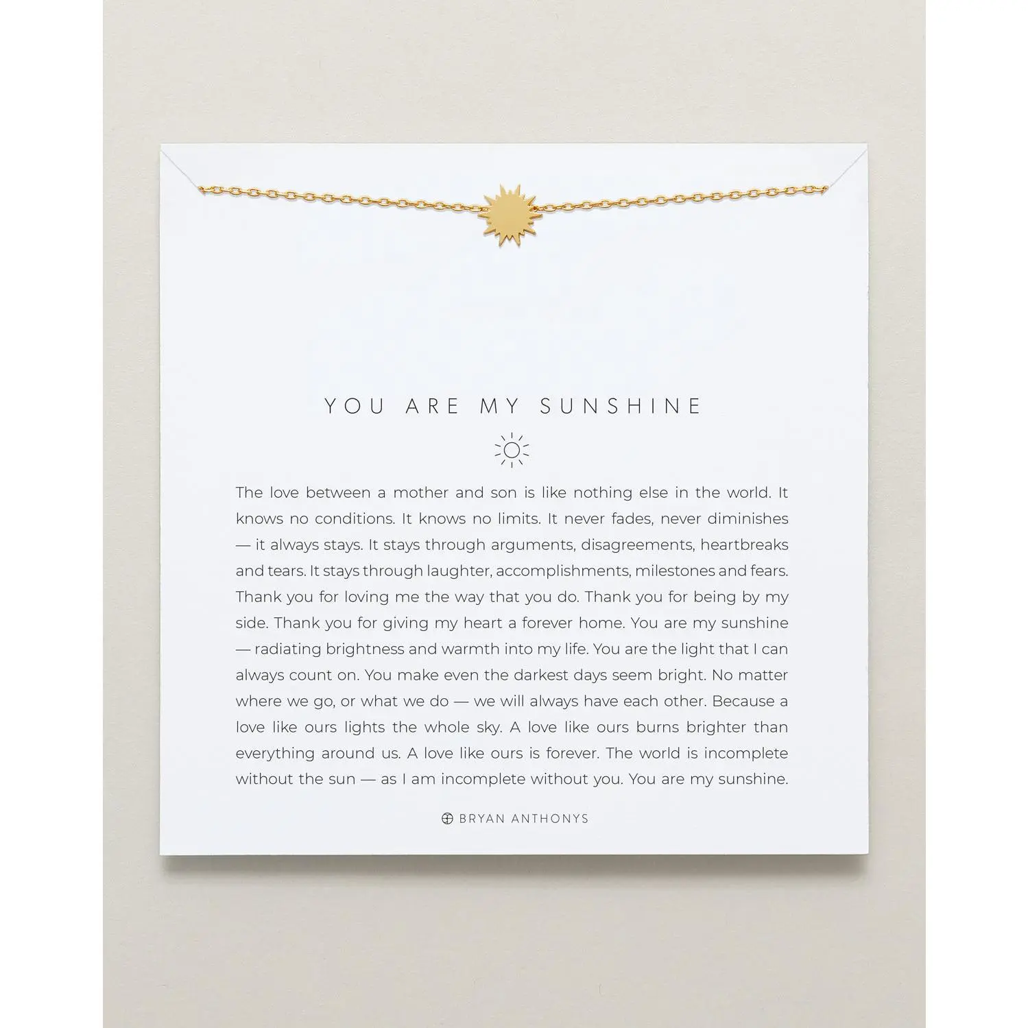 You Are My Sunshine Icon Necklace (Mother Son)