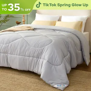 SpringGlowUp【BEDLORE】Luxurious Hotel Collection All-Season Down Alternative Comforter Duvet Insert – Ultra-Soft Chinese Knot Pattern Quilted Design, Machine Washable with Corner Tabs for Home, Guest Room, or Dorm