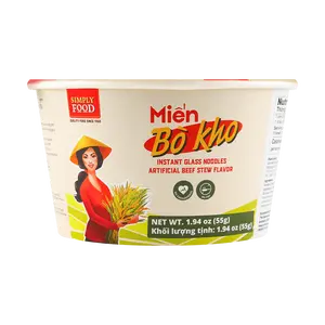 SIMPLY FOOD Instant Beef Pho Noodle Soup - 55g Vietnamese Rice Noodle Bowl, Quick & Easy Meal