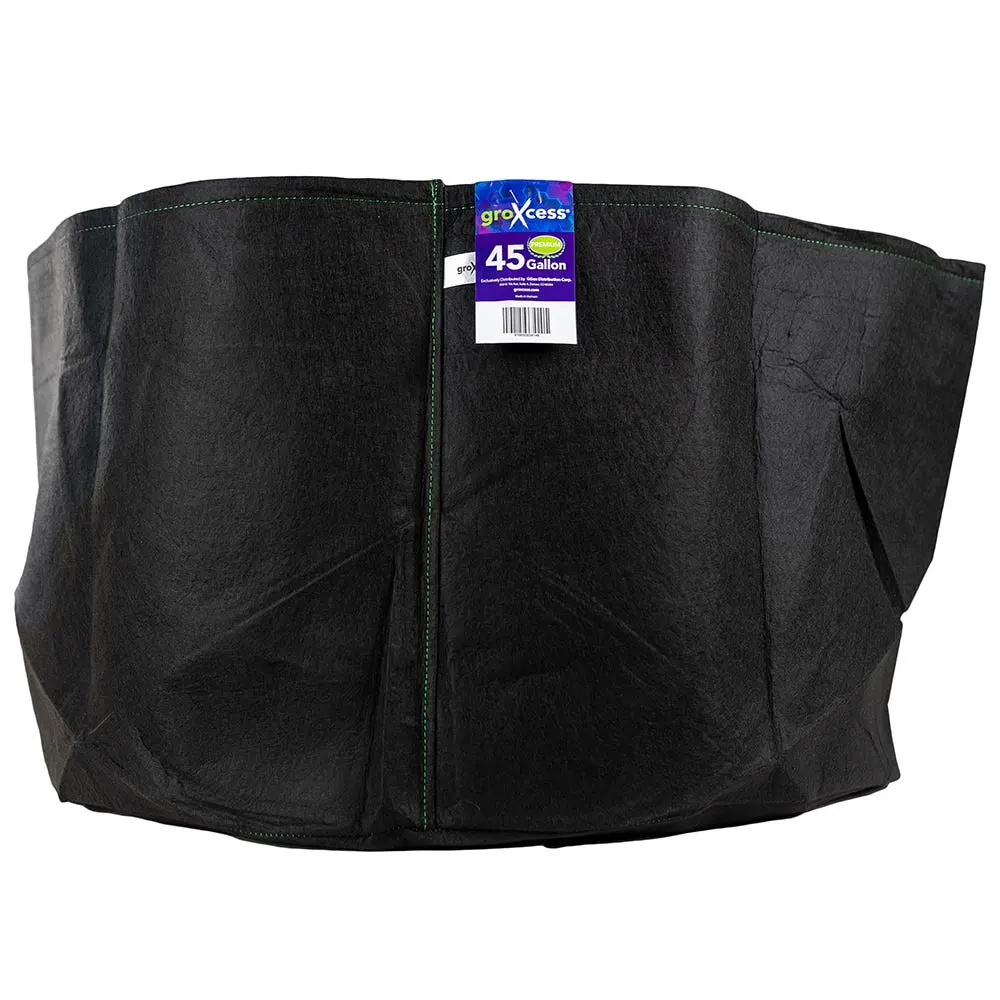 GroXcess Premium Black 45-GAL Fabric Pot No Handles