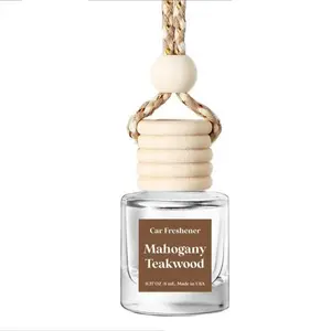 Mahogany Teakwood Car   Diffuser - Hanging Long Lasting Scent for Car & Home, Plant-Powered Non-Toxic Essential Oil with Adjustable Fragrance automotive air freshener personalized Anime SkullGhost refill Cow-Themed Hangers Manual Transmission Shifter