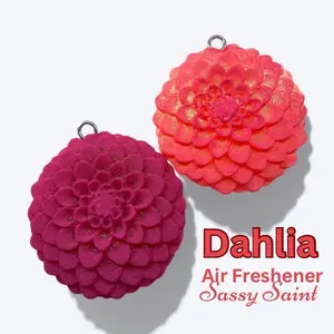 Sassy Saint Dahlia Flower Freshie-Made to Order-Premium Air Freshener for Car, Home, or Small Space Handcrafted with Unique Designs Long-lasting Fragrance 4-8 Weeks-Spring-Garden Style