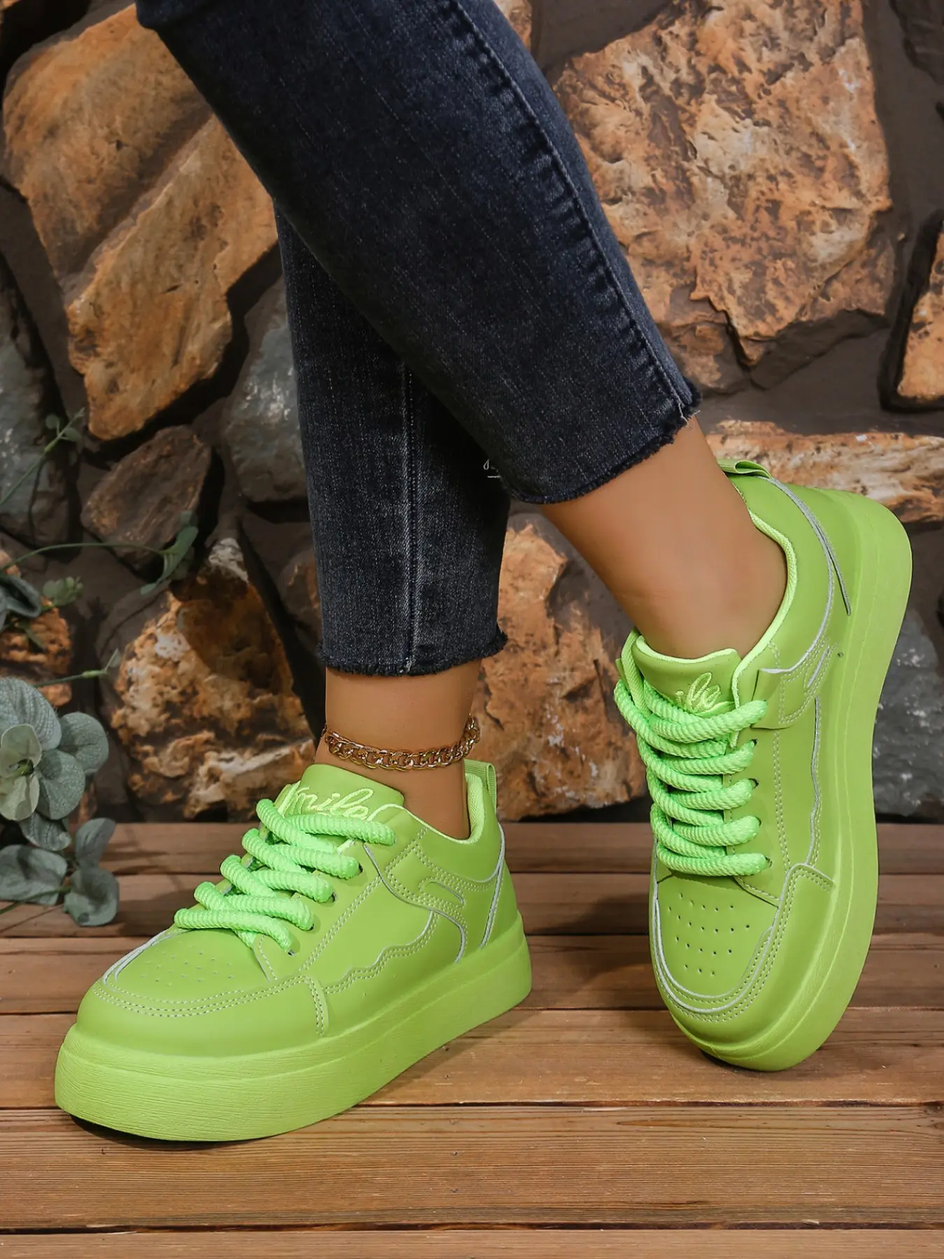 Outdoor Fashion Women's Walking Shoes, Lightweight Comfortable Training Running Shoes, PU Leather Patchwork Design, Casual Running Shoes, Walking Running Sneakers, All Seasons