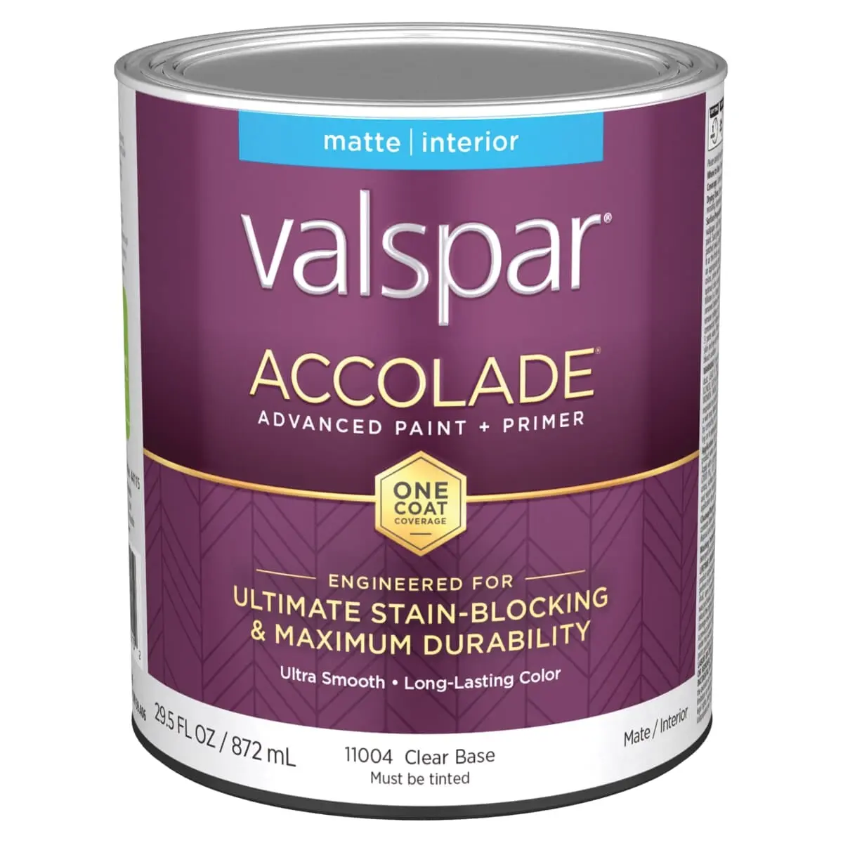 Valspar 028.0011004.005 1 qt. Accolade Acrylic Latex All Purpose Paint, Matte & Clear