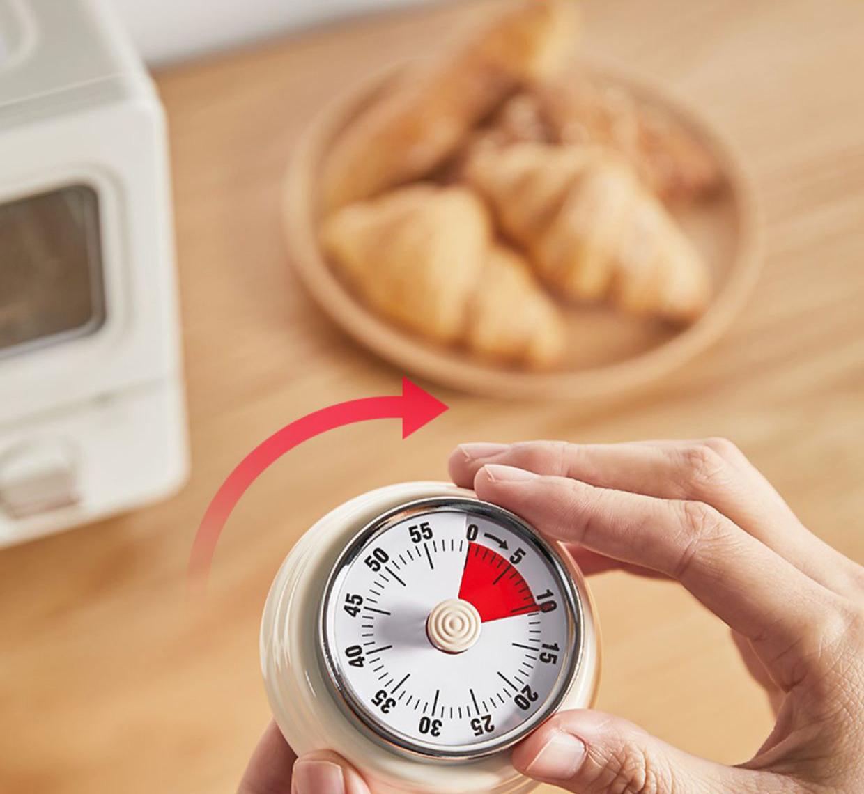 Mechanical Kitchen Timer, Visual Countdown Timer, 60 Minutes Electronic Timer for Cooking, Classroom, Study, Office, Magnetic Alarm Clock with Alarm Sound