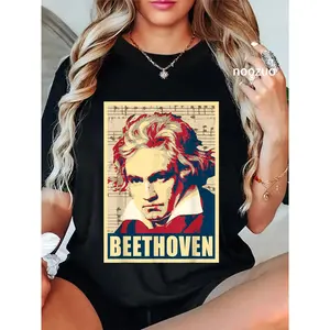 100% Cotton Beethoven Classical Music Composer Retro T-Shirt