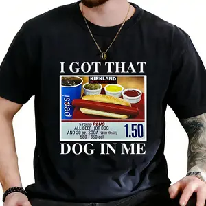"I Got That Dog in Me" Vintage Graphic Tee - Funny Food Lover Shirt For Women For Men [180G/230G 100% cotton short-sleeve/hoodie, soft and comfortable]