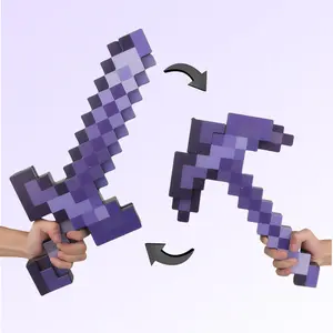 2 in 1 Sword & Pickaxe Transforming Toy with Game-Inspired Light & Sound Effects for Kids