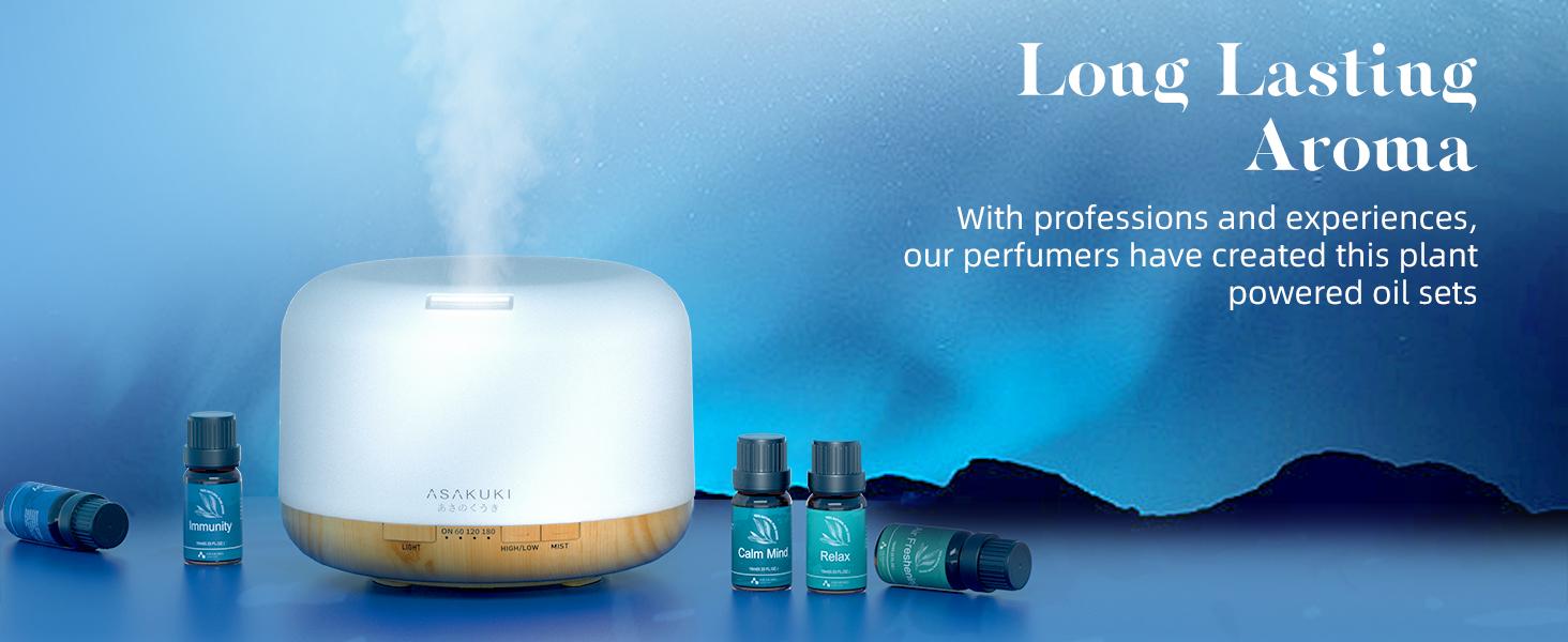 ASAKUKI Essential Oils Premium Blends for Diffusers for Home, Well-Being Kit, Fresh Fragrance Scent for Home, Air Freshening, Relax Aromatherapy Oils for Humidifiers, Massage, Home Smell Good, Wellness Solution, Therapeutic Sweet Dreams, 6x10ml