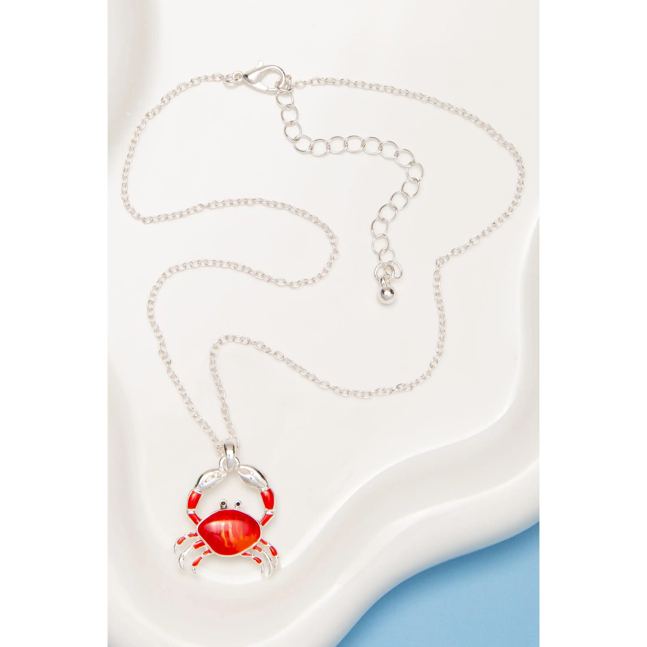 Emily Polished Epoxy Crab Pendant Necklace
