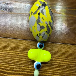 Matt Cat Rig Yellow Camo EVA Foam Egg Float with 5/0 Striker Hook