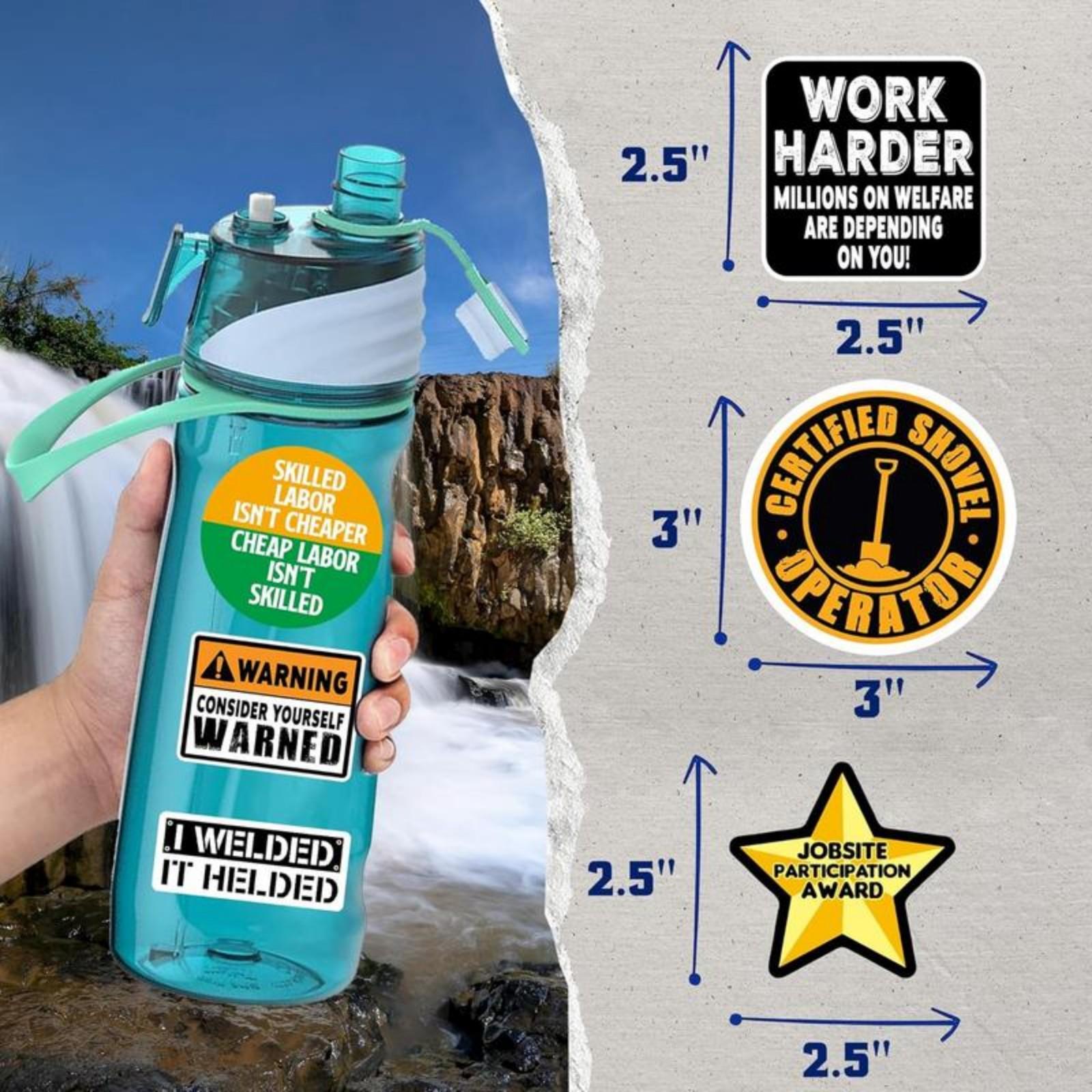 150 Pcs Funny Hard Hat Stickers for Adults,Tool Box,Helmet,Blue Collar Stickers,Prank Meme Vinyl Waterproof Decal for Mechanics,Electricians,Union,Military,Construction