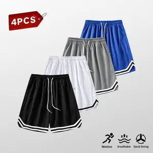 Men’s athletic gym shorts with a 1/2″ elastic waistband, casual pajama-style joggers with pockets; men’s workout shorts featuring a drawstring waist and color-block hem panels, suitable for the gym and basketball.