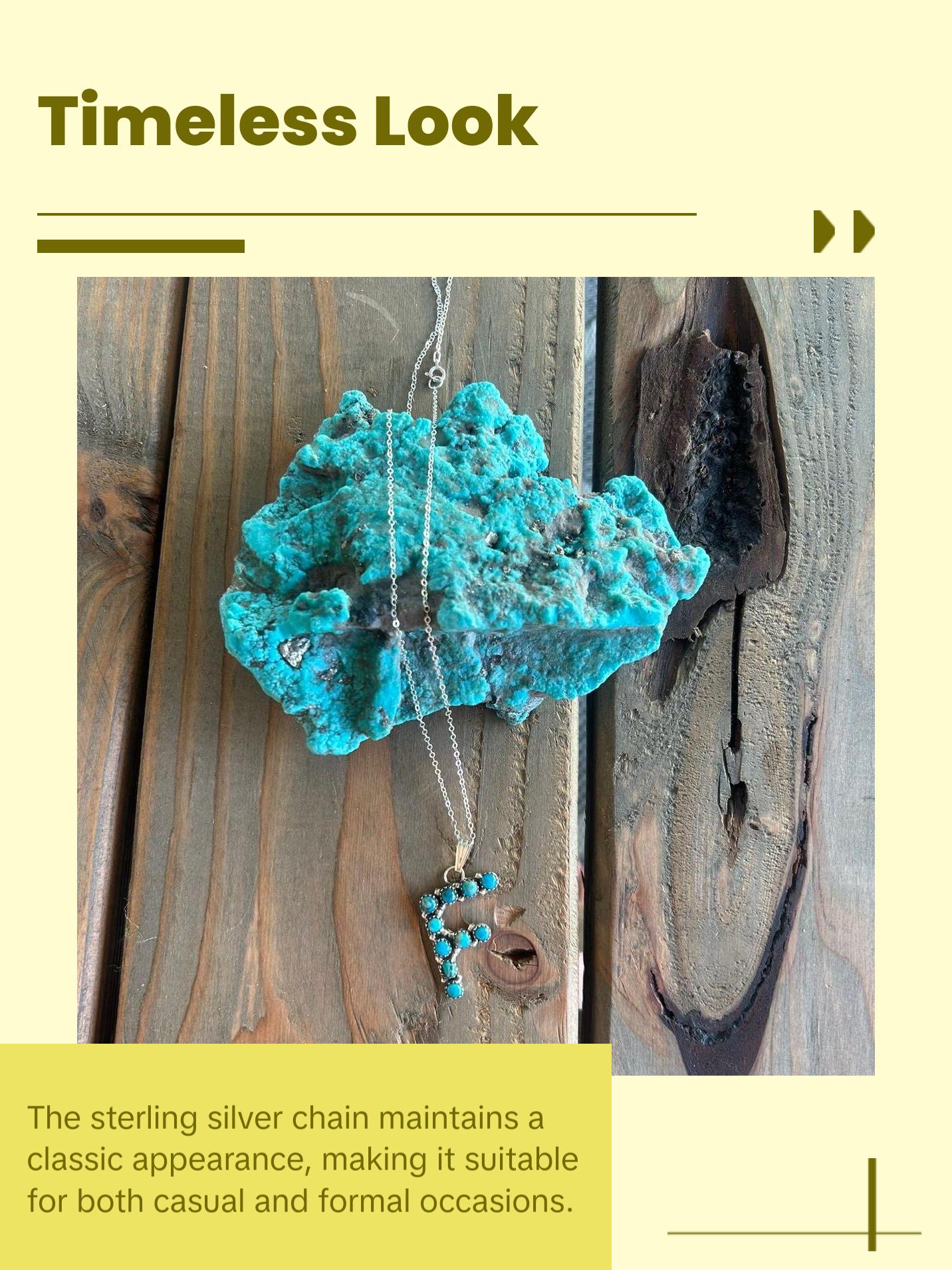 Kingman Turquoise Initial Necklace