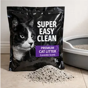 Super Easy Clean 5L Premium Cat Litter with Apple Lemon & Lavender Scent Highly Absorbent Clumping Formula for Odor Control