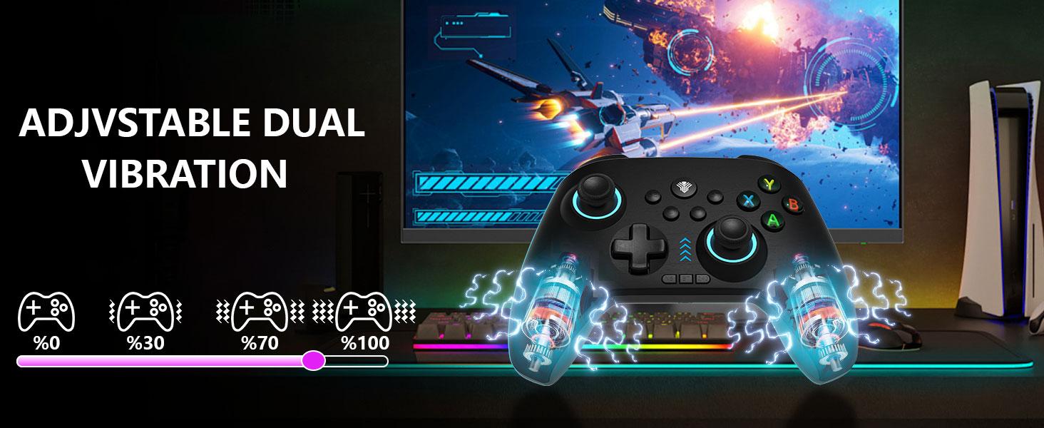 YUYIU Dawn Breaker No Stick Drift Wireless Controller(Not ForXBox) for PC Switch Steam with Hall Effect Sticks Linear Triggers Dual Vibration RGB Macro Buttons