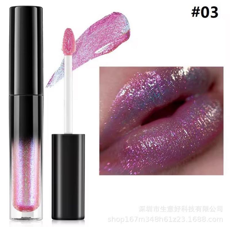 Chameleon Lip Gloss Flash Pearl Moisturizing Sweatproof Waterproof Long-Lasting Hydrating Lip Color Lipstick