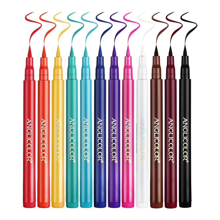 12 color set liquid eyeliner quick-drying waterproof long-lasting sweat-proof liquid eyeliner anti-smudge eyeliner set