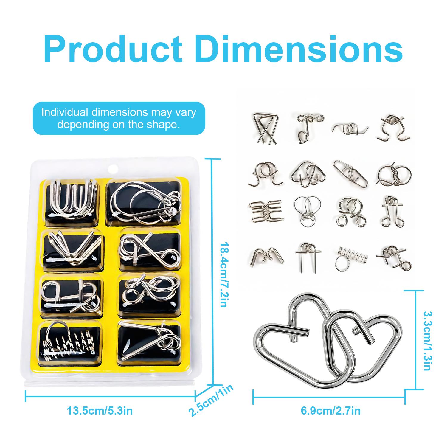 24pcs Metal Wire Puzzle Set, Brain Teaser IQ Test Disentanglemen