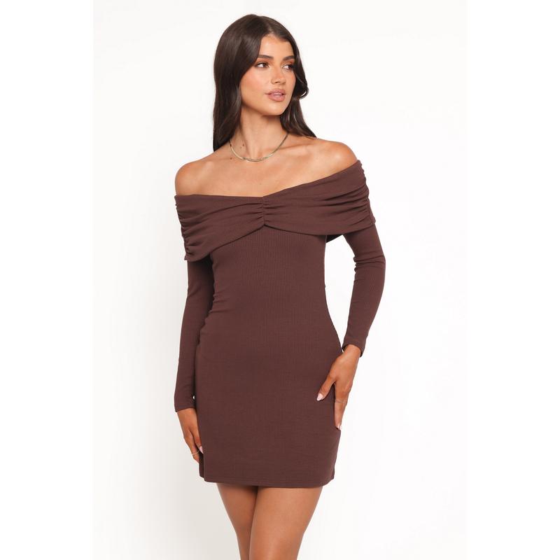 Danica Mini Dress - Chocolate Brown