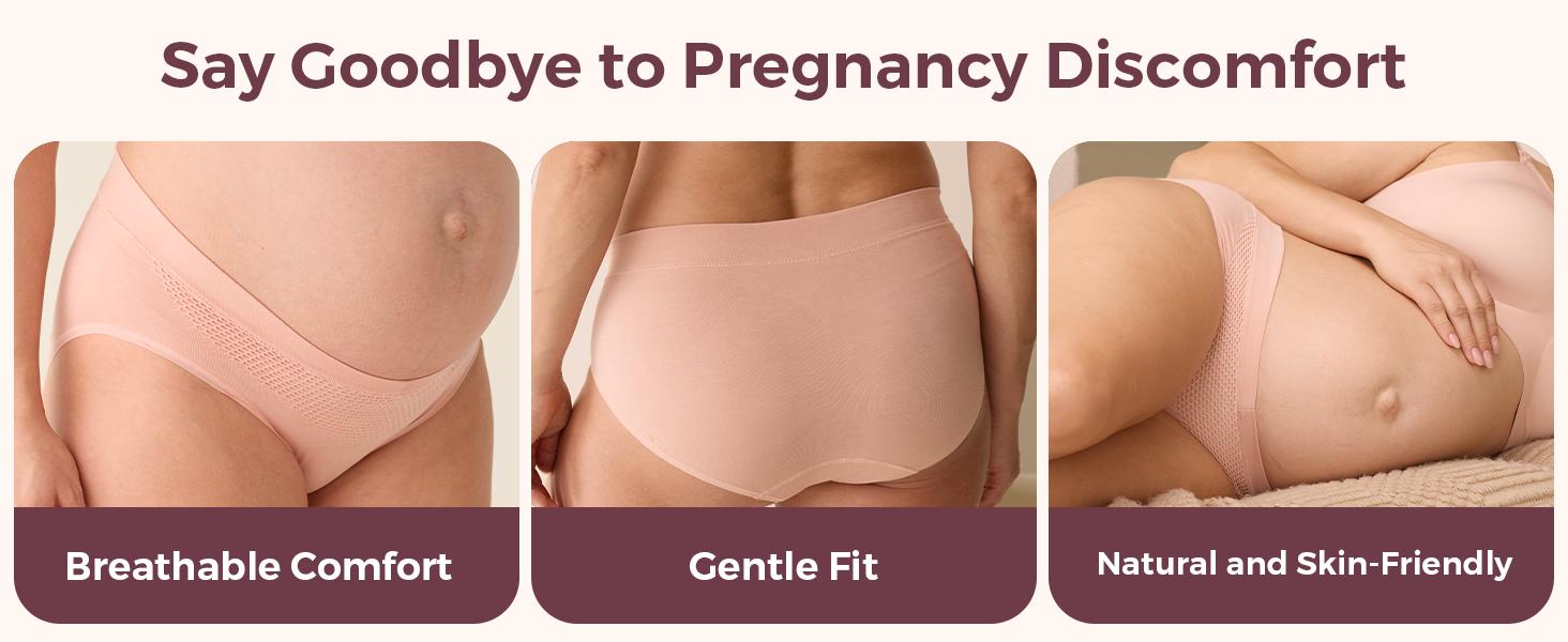 Momcozy Maternity Underwear Seamless, Pregnancy Postpartum Panties Under Bump Maternity Underwear Cotton maternity  undies