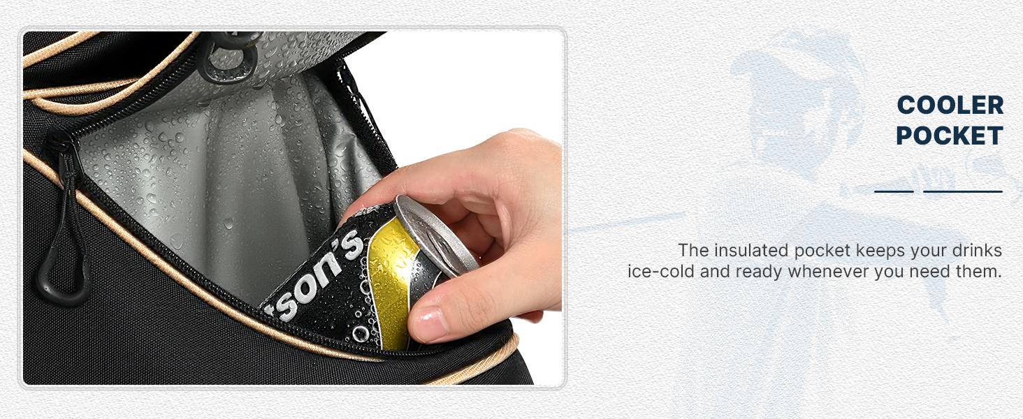 uniHimal 003 T-Lock Silent Golf Cart Bag with 14 Way Organizer Divider Top, Oversized Grips Well, Premium Soundless Cart Bag with Handles and Rain Cover