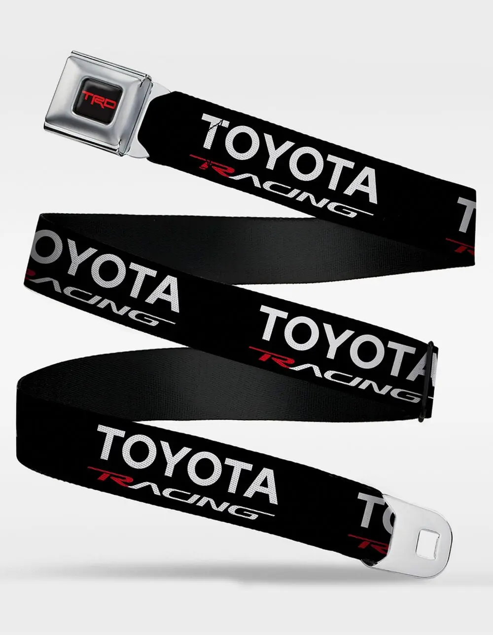 BUCKLE-DOWN Toyota Racing Development TRD Logo Seatbelt Belt, Black Combo