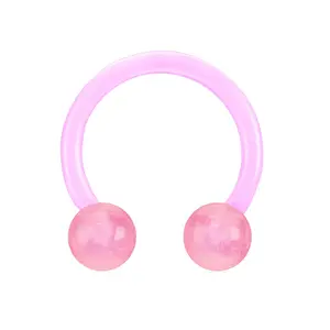 Glow in The Dark Flexible Horseshoe Circular Barbells  - Pair