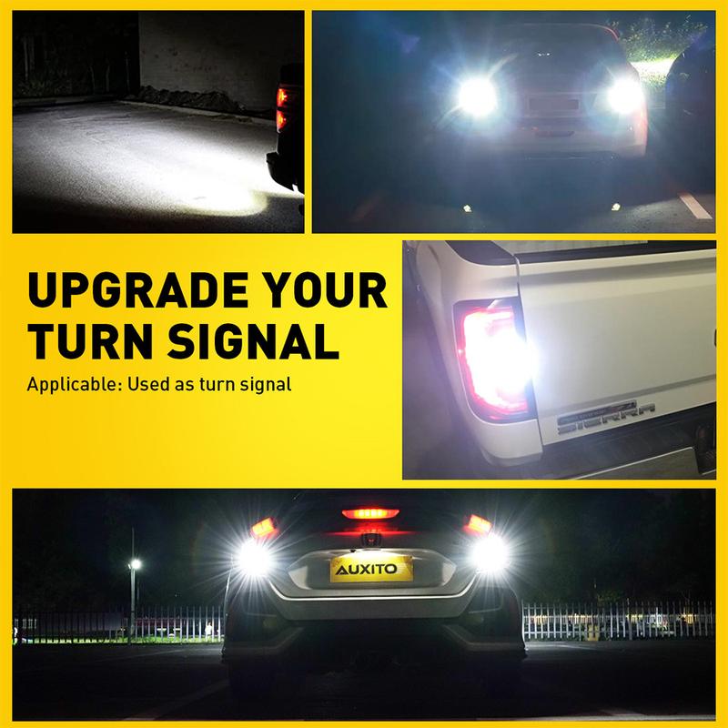 AUXITO Latest CANBUS LED Tail Brake Turn Signal Light Bulbs ,4000LM 600% Brighter,Built-in Resistor ,Anti Hyper Flash,Error-Free,Plug and Play,Reverse Backup Stop Light DRL/Parking Light，Select Bulb Model: 7440 / 7443 / 3156 / 3157 / 1157