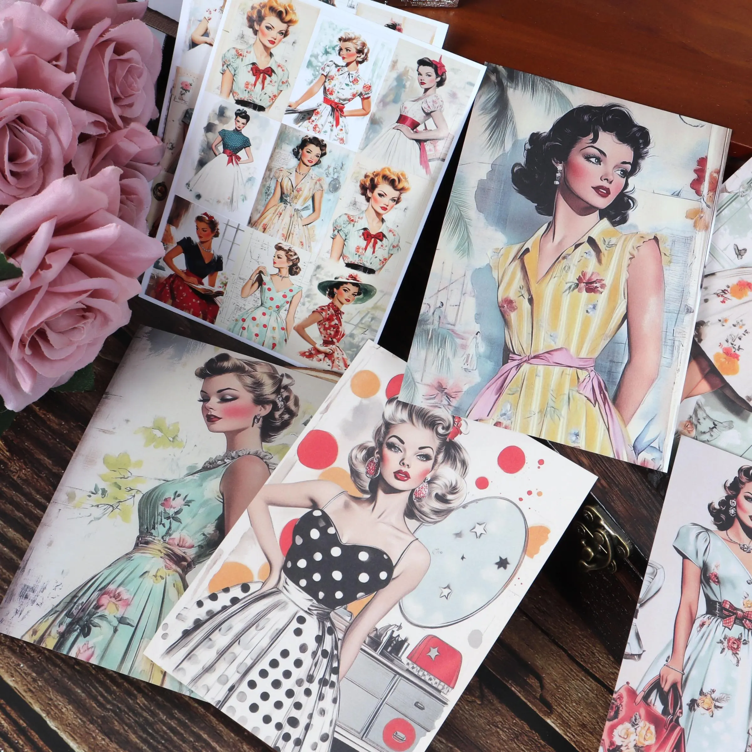 Vintage Magazine Newspaper Pattern Decorative Paper Set, 60pcs/set Including 24 Sheets Journal Making Material Paper & 36pcs Sticker, DIY Crafts for Scrapbooking, Scrapbook Materials, Crafts Kit, Art Stickers, Scrapbook Page, Decal Sticker
