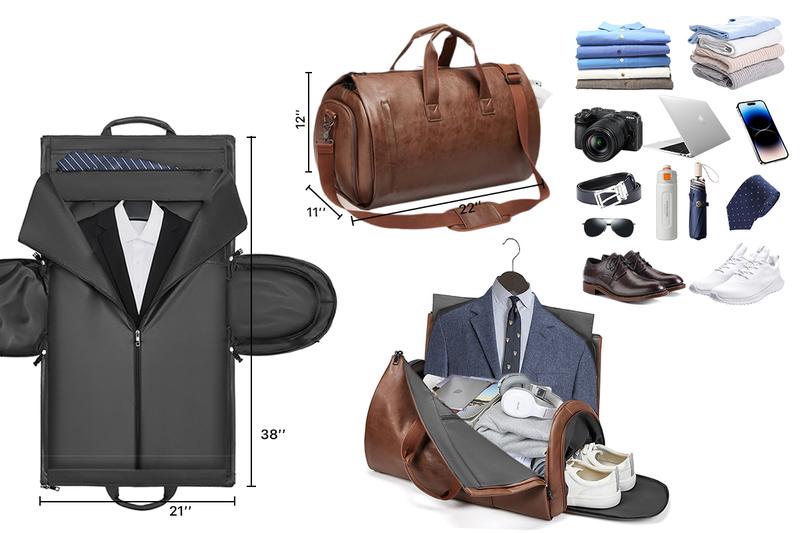 Lefame Travel Duffle Bag with Garment & Shoe Compartment, Waterproof & Breathable, TSA-Approved, 57L Capacity, Ideal for Weekender, Gym, Hospital, Holiday Travel