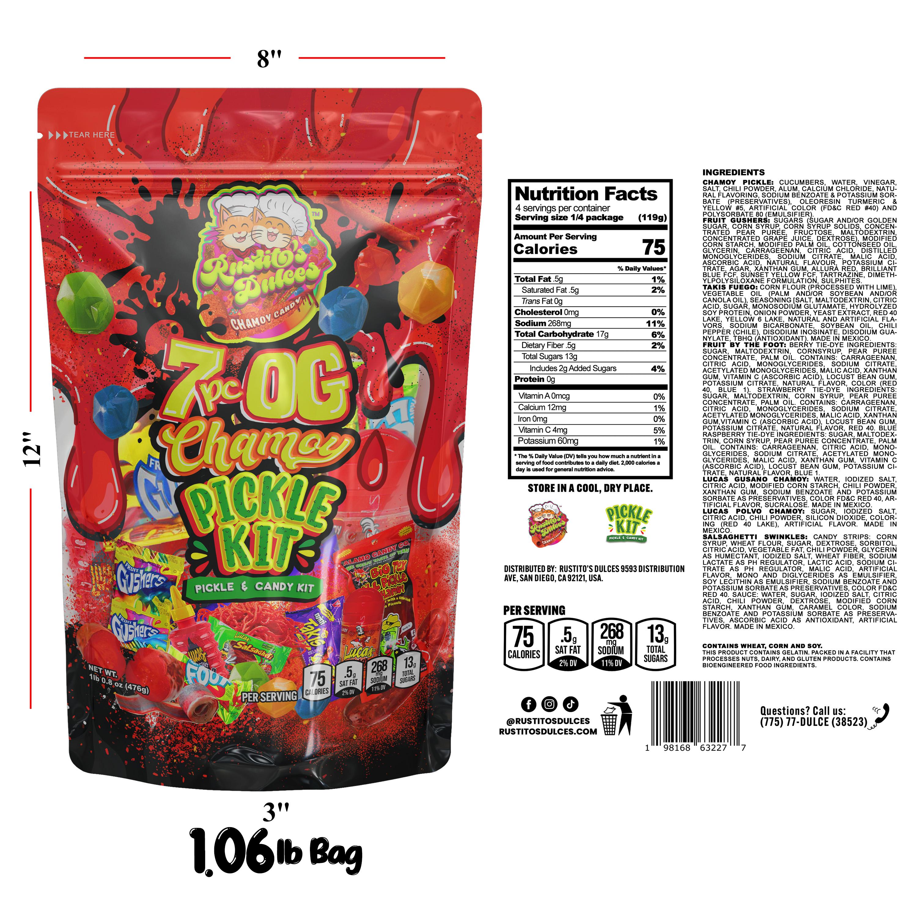OG Chamoy Pickle Kit - The Viral Sensation with Big Tex Chamoy Pickle, Fruit Snacks, Takis, and More! Snacks Pickled OG Chamoy Pickle Kit - The Viral Sensation with Big Tex Chamoy Pickle, Fruit Snacks, Takis, and More! Snacks Pickled