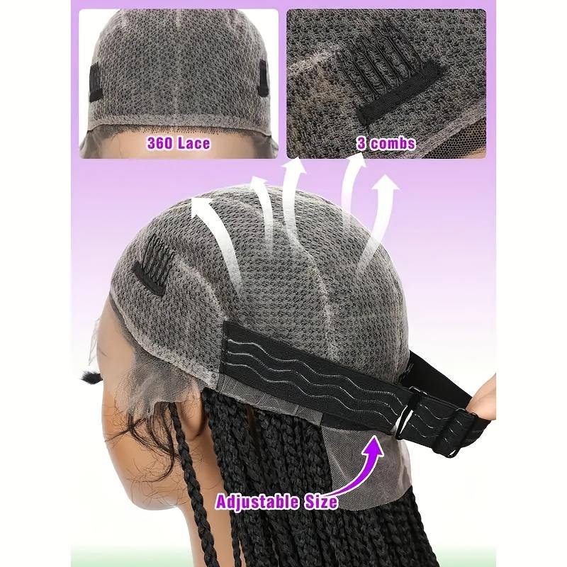 30 Inch Full Lace Braided Wig – Extra Long Box Braids, Natural Hairline, Glueless & Ready to Wear