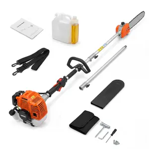 Garvee 52CC Gas Powered Pole Saws, 2-Stroke Gas Pole Saws for Tree Trimming with 12in Cutting Bar, with Extendable Pole to Height Reachable 9.5 ft Chainsaw Tree Trimmer