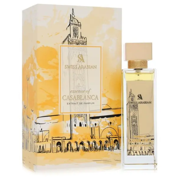 Swiss Arabian Essence of Casablanca Extrait de Parfum | Warm Fruity Woody Fragrance | Apple, Grapes, Patchouli, Amber, Vanilla & Musk | Unisex Perfume | Elegant Gift | City Line