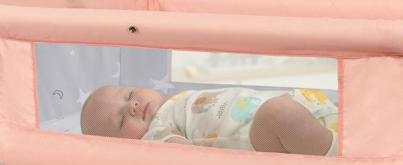 Baby Bassinet Crib, Crib for Infant&Newborn, Bedside Sleeper with Storage Basket and Mosquito Net, Easy to Fold, Height Adjustable, Portable Side Bed Crib