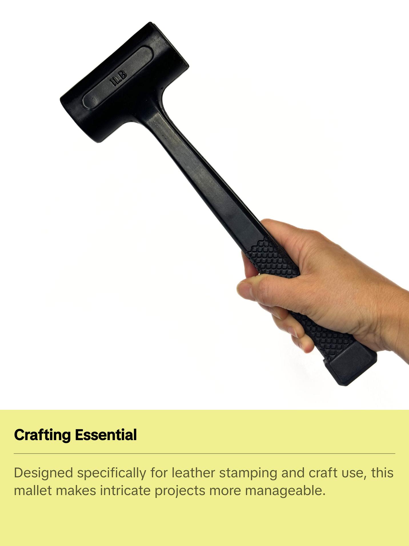 Shock Absorbing Dead Blow Rubber Mallet for Stamping and Leathercraft