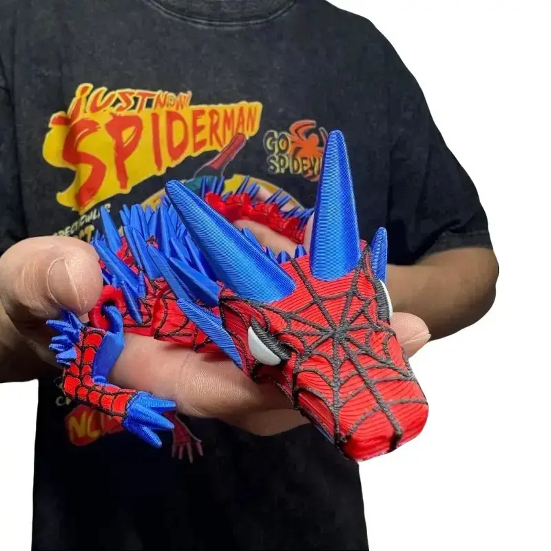 15.75-Inch 3D Printed Venom Dragon Spider-Man Theme Artistic Art Sculpture, Collectible Figure Ornament, Home Decor Statue, Multi-Color Ornament, Unique Wall Decoration, Home Decor Figurine, Decorative Figurines