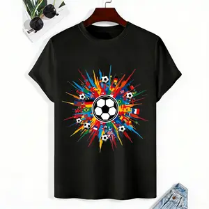 International Soccer Flags Shirt Soccer Fan Tee Country Flag Football Gift for Men Menswear Top，Tshirt, Streetwear, T-Shirt, Tropical, Casual, Round Neck, Crewneck, Shortsleeve