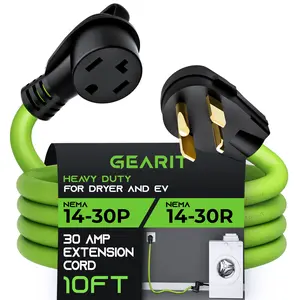 30-Amp 10/4 AWG NEMA 14-30P to 14-30R STW EV Power Cable 30-Amp 10/4 AWG NEMA 14-30P to 14-30R STW EV Power Cable