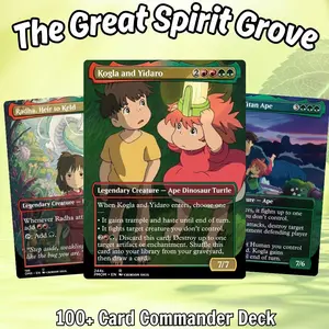 MTG Proxy 100+ Card Commander Deck – The Great Spirit Grove Inspired Forest Spirit Theme Ready to Play Perfect Gift for MTG Fans, Players and Collectors