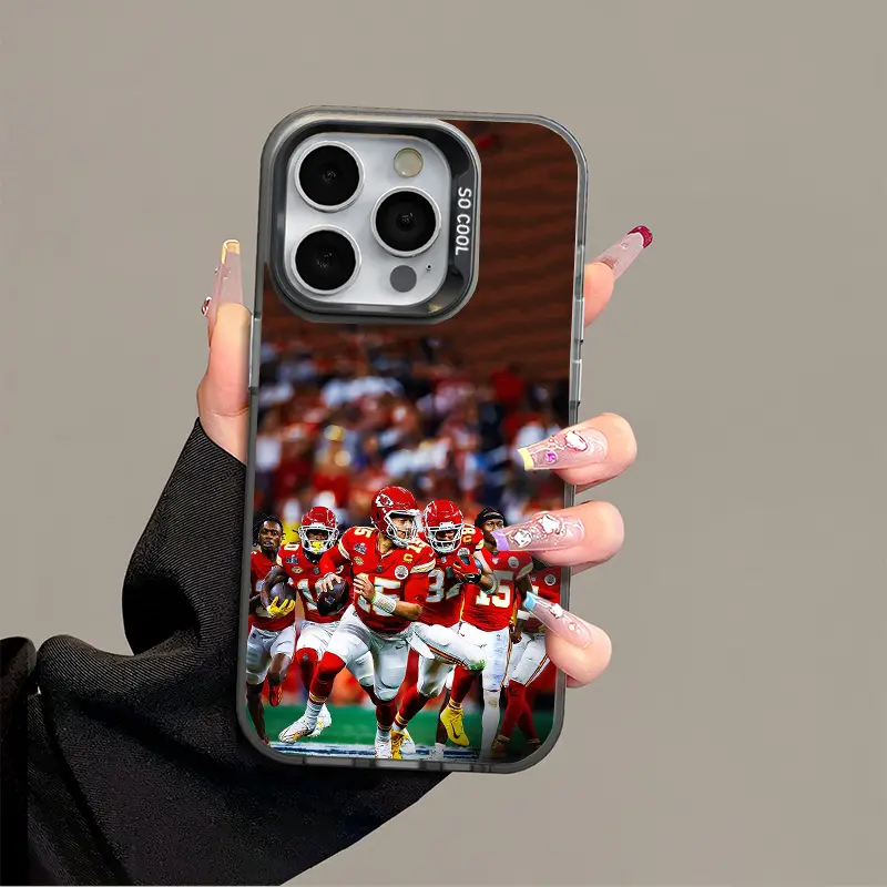 Chiefs Mahomes IPhone 17 Promax Phone Case Anti Drop Case Suitable For IPhone 16 15 14 13 12 11 Xs Plus Samsung S25 S24 S23 S22 Ultra FE Acrylic Protective Shockproof Rugged Case Rugby